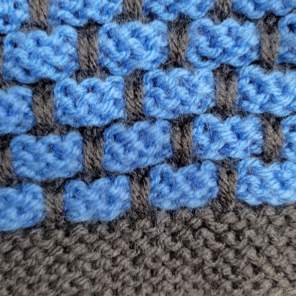 Handknit Striped Throw Stroller Blanket Kids Purple Pink Blue Yellow Green 31x23 - Picture 10 of 11